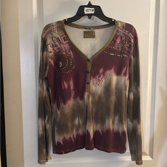 Marc Aurel Tops - Marc Aurel Tie-Dye Long Sleeve Top sz 42/ XL